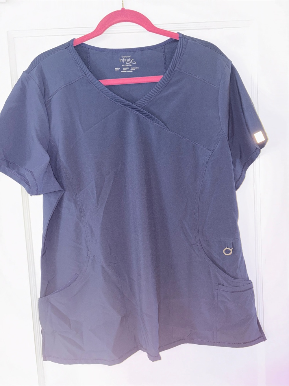 Infinity by Cherokee Navy V-Neck Short Sleeve Scrub Top